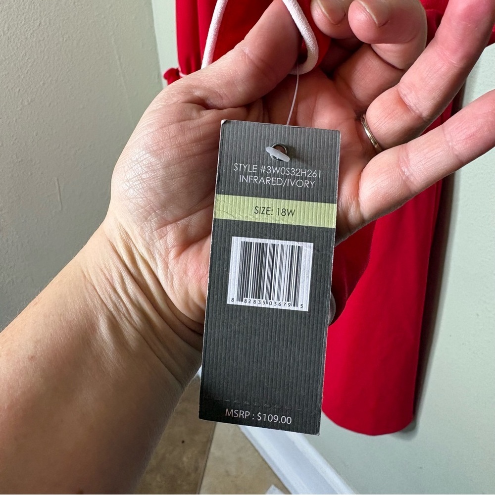 NWT Sharaga'no Red Dress with White Accents 18W - Picture 4 of 8